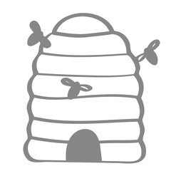 Handgezeichneter Bienenstock in grau