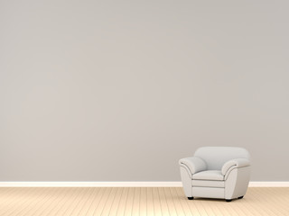 modern living room with white sofa and free copy space, 3D rendering