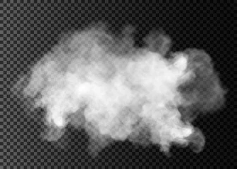 Foto op Plexiglas Mist of rook geïsoleerd transparant speciaal effect. Witte vector bewolking, mist of smog achtergrond. © kume111000
