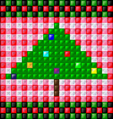 background gloss cubes and Christmas tree