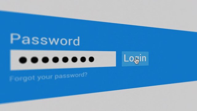 typing password login click close-up shot, Identity Password Concept animation