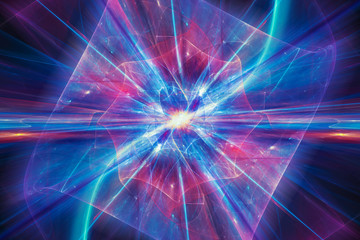 Colorful illustration of quantum theory - obrazy, fototapety, plakaty