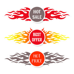 Hot sale text labels flame design