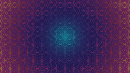 buddhism chakra illustration: Flower of Life Spectrum Gradient