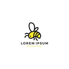 cute bee logo vector icon template