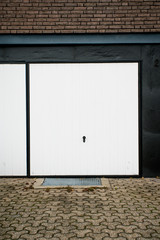 Obraz na płótnie Canvas Garage Door. the facade of the garage doors