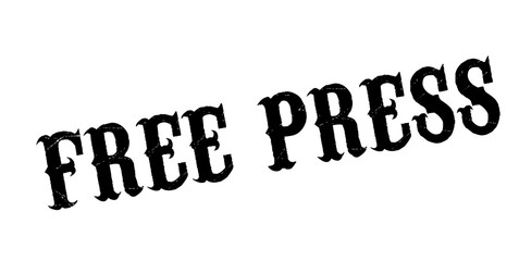 Free Press rubber stamp. Grunge design with dust scratches. Effects can be easily removed for a clean, crisp look. Color is easily changed.