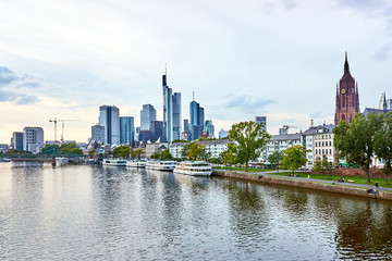 Fototapeta na wymiar FRANKFURT AM MAIN, GERMANY - SEPTEMBER 20, 2015: View of Frankfurt am Main skyline