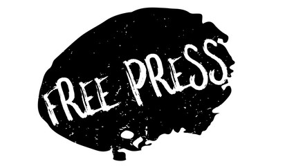 Free Press rubber stamp. Grunge design with dust scratches. Effects can be easily removed for a clean, crisp look. Color is easily changed.