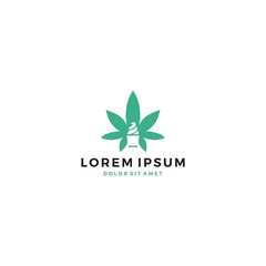 cannabis ice cream logo vector icon template