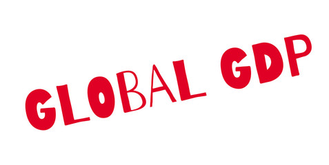 Global GDP rubber stamp. Grunge design with dust scratches. Effects can be easily removed for a clean, crisp look. Color is easily changed.