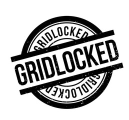 Gridlocked rubber stamp. Grunge design with dust scratches. Effects can be easily removed for a clean, crisp look. Color is easily changed.
