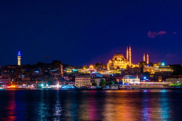 Fototapeta na wymiar istanbul mosque in the night turkey
