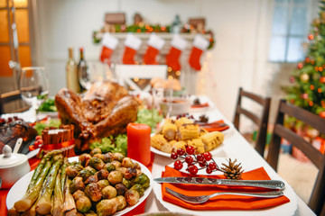 served table for christmas dinner