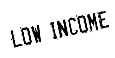 Low Income rubber stamp. Grunge design with dust scratches. Effects can be easily removed for a clean, crisp look. Color is easily changed.