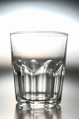 octagon transparent glass with white background light from behind