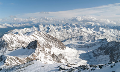 View of snowbound National Park Hohe Tauern, Austria