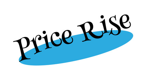 Price Rise rubber stamp. Grunge design with dust scratches. Effects can be easily removed for a clean, crisp look. Color is easily changed.