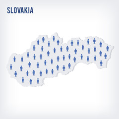 Vector people map of Slovakia . The concept of population.