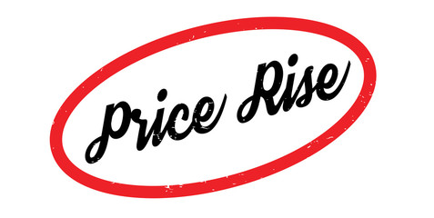 Price Rise rubber stamp. Grunge design with dust scratches. Effects can be easily removed for a clean, crisp look. Color is easily changed.