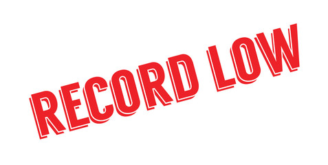 Record Low rubber stamp. Grunge design with dust scratches. Effects can be easily removed for a clean, crisp look. Color is easily changed.