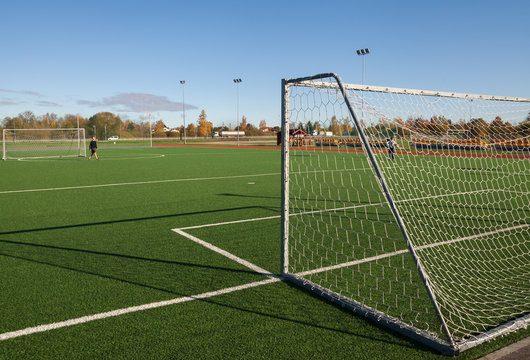 Small stadium outside.