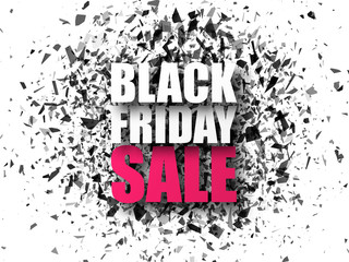 Black Friday Sale Abstract Background. Vector Banner with explosion effect.