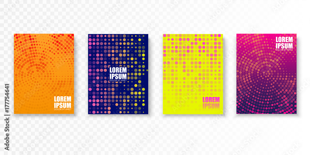 Aufkleber Colorful covers design in minimal style. Bright vector patterns