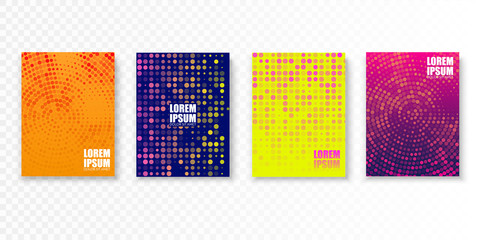 Colorful covers design in minimal style. Bright vector patterns