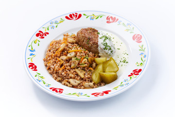 buckwheat with cutlet