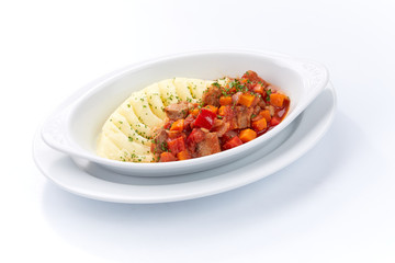 meat with mashed potato