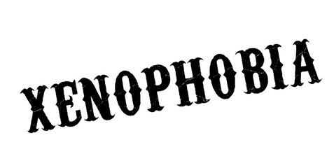 Xenophobia rubber stamp. Grunge design with dust scratches. Effects can be easily removed for a clean, crisp look. Color is easily changed.