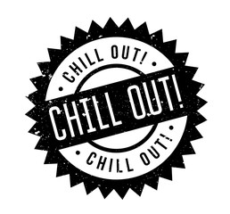 Chill Out rubber stamp. Grunge design with dust scratches. Effects can be easily removed for a clean, crisp look. Color is easily changed.