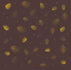 rowan leaves autumn golden background