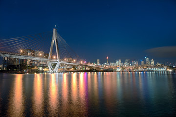 Fototapeta na wymiar Anzac Bridge, Sydney Australia