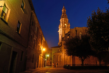 Fototapeta na wymiar night at the Cathedral of Santo Domingo de la Calzada, La Rioja, Spain