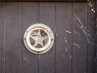 interesting star sign door window vintage rustic