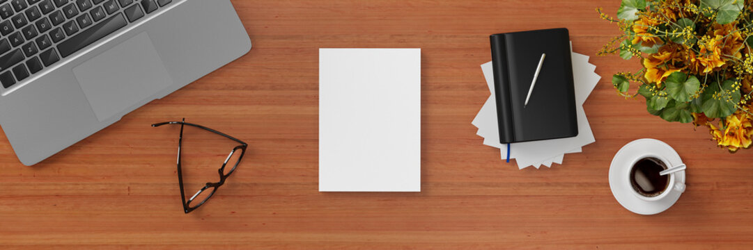Magazin Heft Mockup auf Schreibtisch