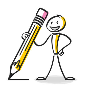 Strichm&auml;nnchen mit Bleisstift