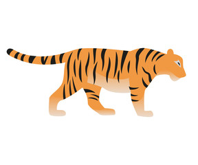 Fototapeta na wymiar Tiger icon on the white background.