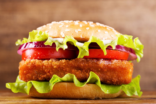 Fish Burger With Vegetables