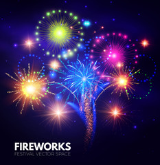 Fireworks. Shining Background. Vector illustration