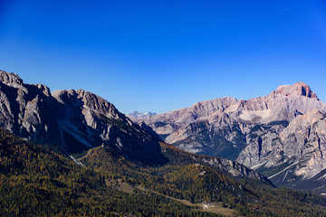 Fototapeta na wymiar Golden Panoramas. Dolomites.