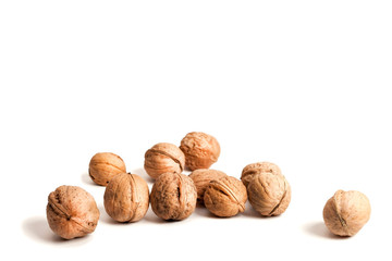 Walnuts isolated on white background