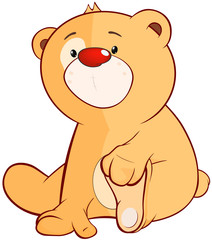 Illustration of a Stuffed Toy Bear Cub. Cartoon Character 