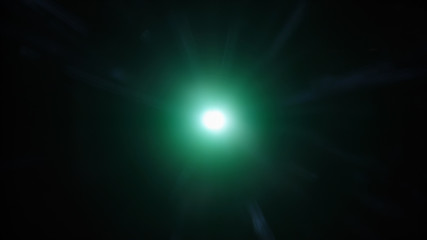 Green light and radial lens flares