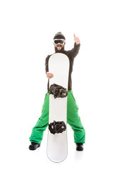 young man with snowboard