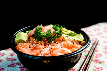 japanese food Mix Sashimi Chirashi Rice Bowl