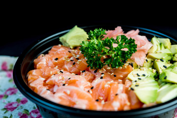 japanese food Mix Sashimi Chirashi Rice Bowl