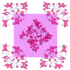 pink floral abstract pattern on white background